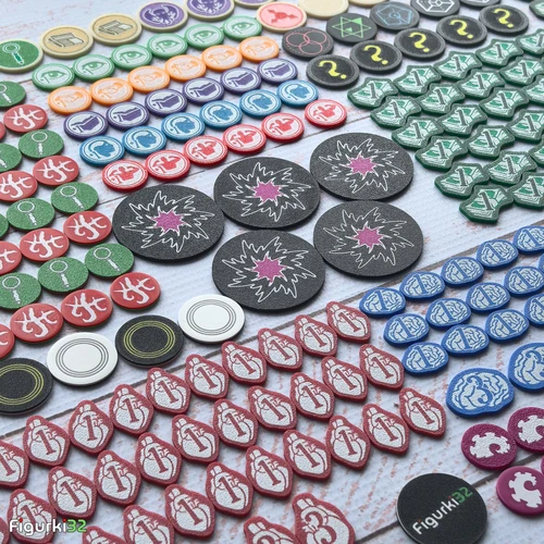 Пластиковые жетоны Ужас Аркхэма - Полный комплект (База + Дополнения)