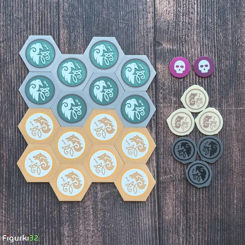 Набор пластиковых жетонов и печатей для настольной игры 